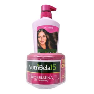 Shampoo NUTRIBELA biokeratina tratamiento capilar (2 und)