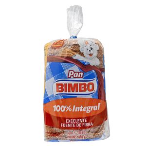 Pan tajado BIMBO 100% integral (460 gr)