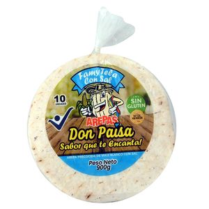 Arepas Don Paisa FamyTela con Sal 10 unds x 90 g c/u