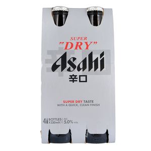 Cerveza ASAHI Super Dry 4 Botellas 330 Ml Cu (1320 ml)