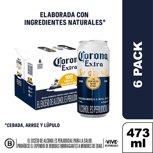 Cerveza Corona Extra Lata 473 ml Sixpack