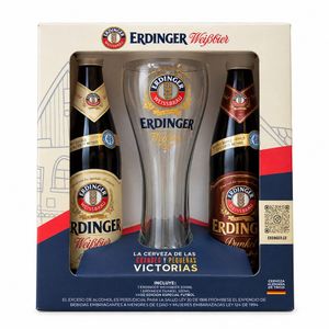 Estuche 2 Cervezas Erdinger 1500 ml+Vaso