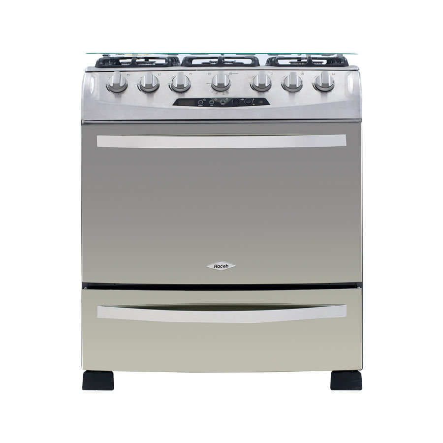 Imagen de Estufa de Piso Haceb Orégano 76 Ultra Gas Natural 6 Puestos Estufa HACEB L-76 Con Panel Digital - Gas Natural - Inox