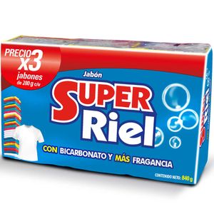 Jabón Super Riel Bicarbonato 280 G X3 Unds