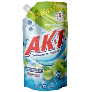 Detergente Líquido Ak-1 Manzana Verde Doypack 900 Ml