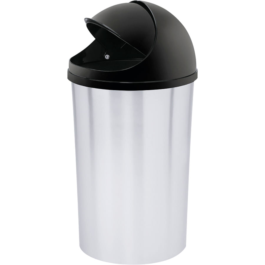 Imagen de Papelera Rimax Tapa Móvil 5 Lt Metalizada 6926 Papelera RIMAX Tapa Móvil 5lt In Mold Metalizada
