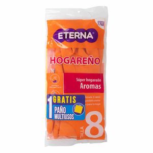 Guante Hogareño Eterna Talla 8 + Gratis Paño Multiusos Oferta