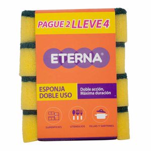 Esponja Eterna Doble Acción Máxima Duración 4X2 Unds Oferta