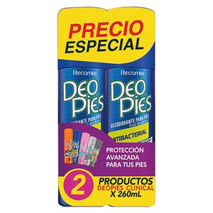 Desodorante para Pies Deo Pies Antibacterial 260 Ml X2 Unds