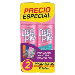 Desodorante para Pies Deo Pies Mujer 260 Ml X2 Unds