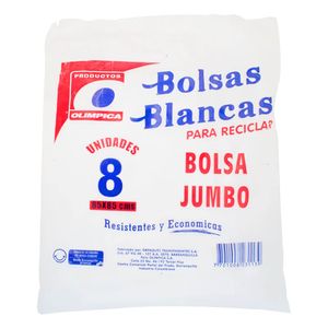 Bolsa Olimpica para Reciclar Blanca Tipo Jumbo X8 Unds