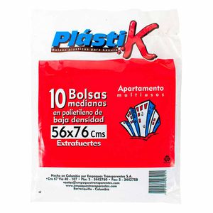 Bolsa de Basura Plastik Extrafina Mediana X10 Unds
