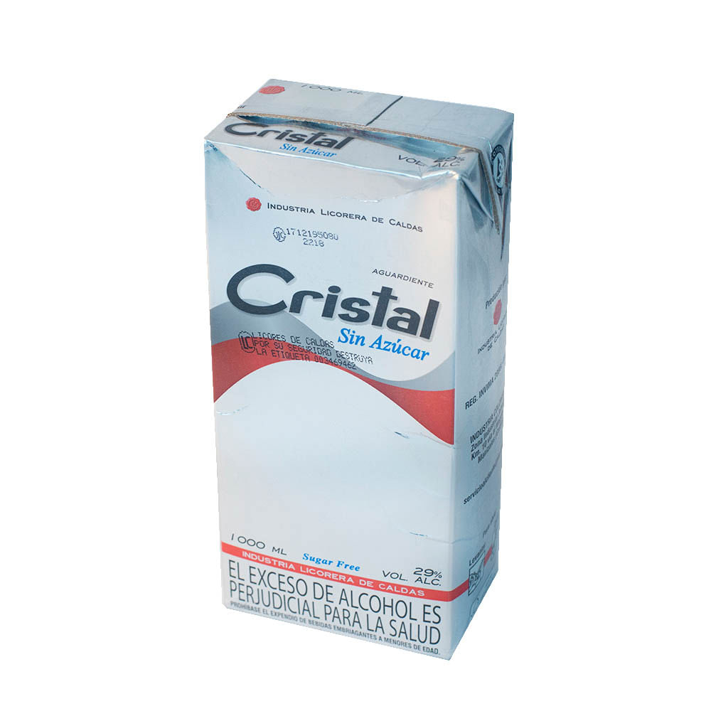 Imagen de Aguardiente Cristal sin Azúcar 1 Lt AGUARDIENTE CRISTAL S AZUC 1000 ML  TETR