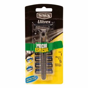 Máquina de afeitar SCHICK ultrex recargable + repuestos (1 und)