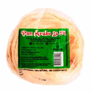 Pan La 54 Árabe 400 G X10 Unds