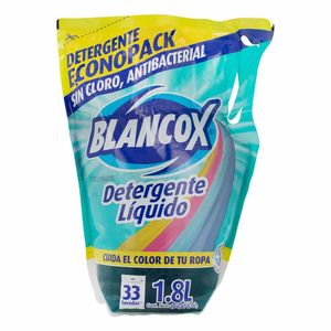 Detergente Líquido Blancox Sin Cloro & Antibacterial 1800 Ml