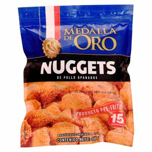 Nuggets Medalla de Oro de Pollo Apanado 300 G X15 Unds