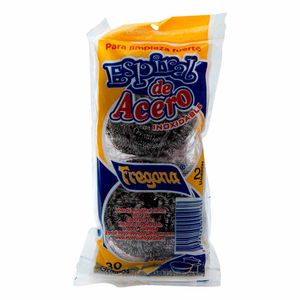 Esponja Fregona Espiral de Acero Inoxidable X2 Unds