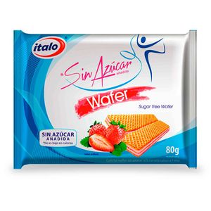 Galleta Italo Wafers Fresa sin Azúcar 80 G