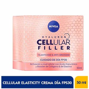 Crema Facial Nivea de Día Antiedad Hyaluron Cellular Filler + Elasticidad & Antigravedad 50 Ml