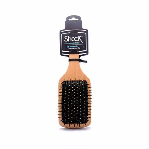 Cepillo de cabello SHOCK madera tipo paleta (1 und)