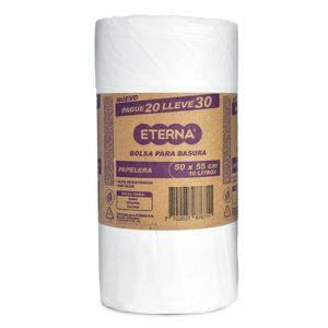 Bolsa de Basura Eterna Blanca para Papelera 30X20 Unds Oferta