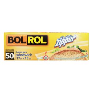Bolsa Bol Rol Doble Zipper Sandwich X50 Unds