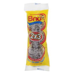 Esponjilla Brio Acero Inoxidable 3X2 Unds Oferta
