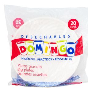 Plato Domingo Grande Blanco X20 Unds