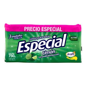 Jabón Jirafa Especial Barra Limón 750 G X3 Unds