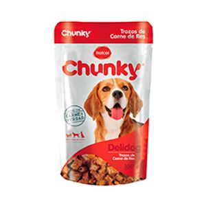 Alimento Perro Chunky Delidog Húmedo Trozos de Res 250 G