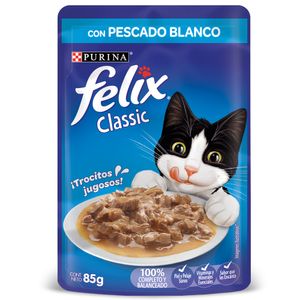 Alimento para Gato Félix Classic Pescado Blanco 85 G