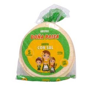 Arepa Doña Paisa con Sal 450 G X5 Unds