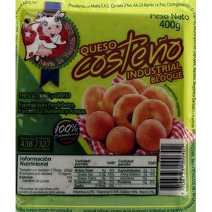 Queso La María Costeño Bloque 400 G