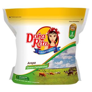 Arepa Doña Rita con Queso Mozzarella 500 G X5 Unds