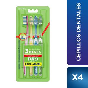Cepillo de Dientes Pro Deluxe Anticaries Color Collection X4 Unds