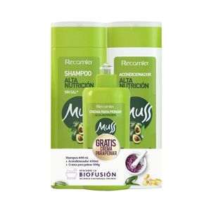 Shampoo Muss Alta Nutrición 400 Ml + Acondicionador 400 Ml + Gratis Crema