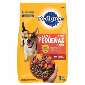 Alimento Perro Pedigree Adultas Razas Pequeñas Res y Vegetales 1 Kg