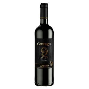 Vino Tinto Gato Negro 9 Lives Carmenere 750 Ml