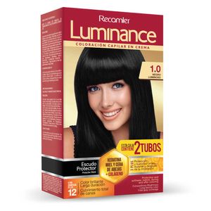 Tinte para cabello LUMINANCE negro luminoso larga duración (2 und)
