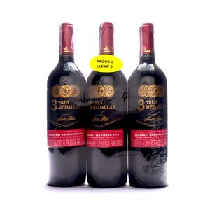 Vino Tinto Santa Rita 3 Medallas Sauvignon 750 Ml 3X2 Unds