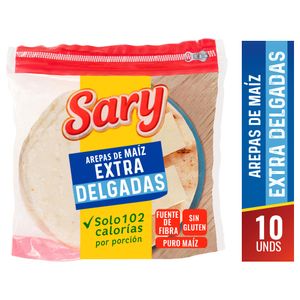 Arepa Sary Maíz Extra Delgada 600 G X10 Unds