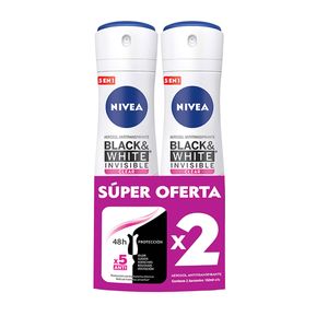 Desodorante Nivea Women Invisible Black & White Spray 150 Ml X2 Unds