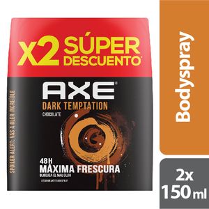Desodorante Axe Body Sray Dark Temptation 150 Ml X2 Unds