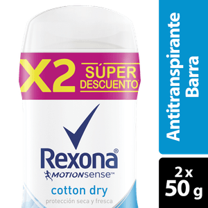 Desodorante Rexona Cotton Barra 50 G X2 Unds