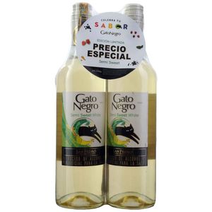 Vino Blanco Gato Negro Semi Sweet 750 Ml X2 Unds