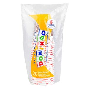 Vaso Domingo Blanco 6 Oz X20 Unds