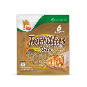 Tortilla Haz De Oros Integrales con Semillas de Chía 190 G